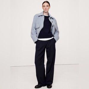 NWT! Banana Republic Navy Soho High Rise Wide Leg Siena Italian Wool Pant💙